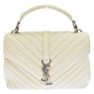 Saint Laurent Paris Satchel 2way Chain Shoulder Bag White